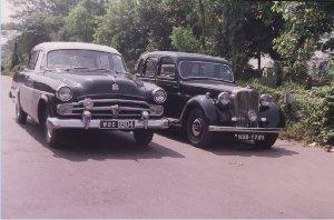 The Rover from 1948 is seen together with another of the family gems: A Dodge Kingsway Deluxe from 1954. This Dodge was the first car Sarojesh Chandra Mukerjee's father bought.