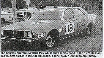 This photo is a black and white image from a newspaper
of the P76 was shot in 1975 after the race in Waitara. 
It was shot at the Nicholson property, which is still in the family.